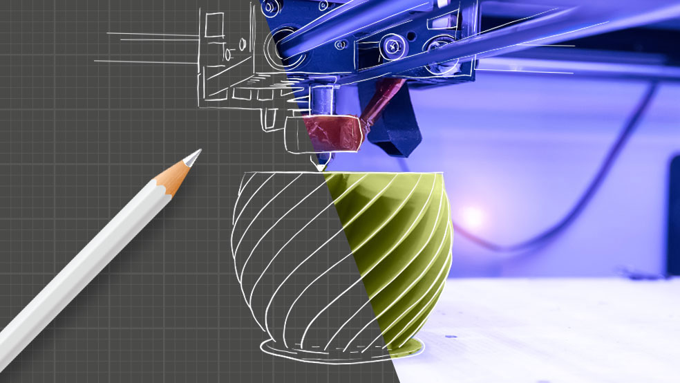 Illustration av 3D-printning